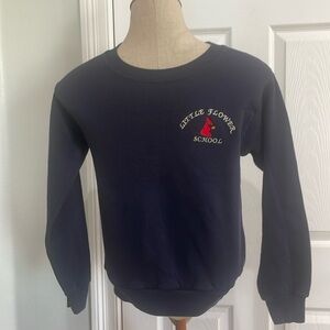 Royal Park little flower School, navy blue sweatshirt cotton boys girls size M